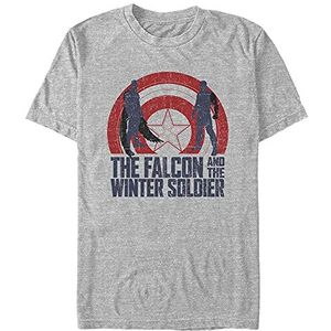 Marvel Falcon and The Winter Soldier-Shield Sun Organic T-shirt korte mouw Melange Grey, XL, Melange Grey