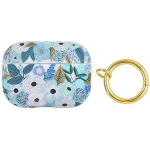 Rifle Paper Co. Coque de protection en silicone souple avec anneau porte-clés doré pour homme et femme, LED avant visible - Garden Party Bleu