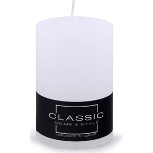 DONAU HOME Rustieke stompkaars, wit, 10 x Ø 7 cm, geurvrij, voor decoratie in woonkamer, badkamer, brandduur 49 uur, decoratieve kaars, Scandinavische sfeer