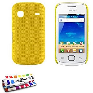 Muzzano Harde schaal voor Samsung Galaxy Gio [Le Pika Premium] geel + stylus en reinigingsdoek van Muzzano® - ultieme bescherming voor uw Samsung Galaxy Gio