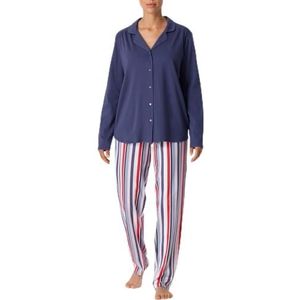 Schiesser Lange pyjama voor dames, Denim Blauw