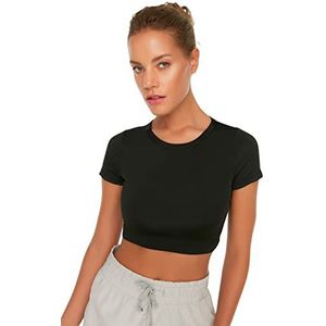 Trendyol Black Crop Sports damesblouse, zwart.