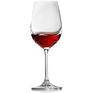 Crystalex Turbulence rode wijnglazen met lange steel, duurzaam, ideaal voor bordeaux, wijnrood, merlot, rode wijn of witte wijn – universeel wijnglas – gemaakt in Europa – 350 ml