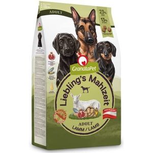 GranataPet Lieblings's Mahlzeit Adult Lam, droogvoer voor honden, graanvrij en suikervrij hondenvoer volvoer 1,8 kg