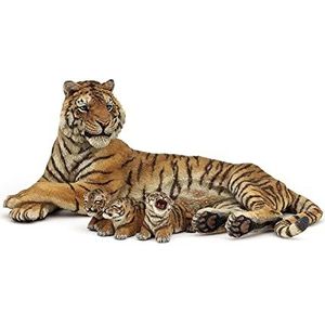 Papo - Dierenfiguren – tijgerin en haar baby's, speelgoed voor kinderen, 18 cm, jungle-familie om te ontdekken, ontwaken dierenbescherming vanaf 3 jaar, educatieve set