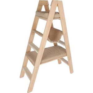Kerbl - Pet Krabpaal Ladder - Beige - Hout - Drie Ligplekken