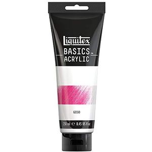 Liquitex Basics 8870305 Gesso acrylverf, primer voor gebruik, mat, ondoorzichtig, voor canvas, papier, steen, hout, gips, tube van 250 ml