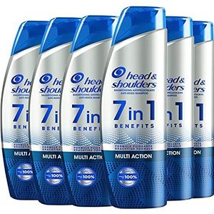 Head & Shoulders Multi Action Anti-roos shampoo, 7-in-1 voordelen, krachtige anti-roos formule, 6 x 225 ml