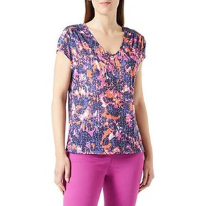 Gerry Weber 870092-44050 T-shirt voor dames, Blauw/paars/roze print.