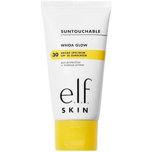 e.l.f. SKIN Suntouchable! Whoa Glow SPF 30, zonnebrandcrème en make-up achtergrond voor een glanzende afwerking, gemaakt met hyaluronzuur, veganistisch en dierproefvrij,