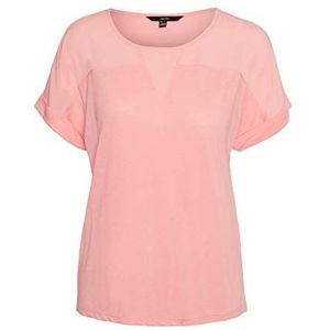 VERO MODA Vmellen Ss Top JRS Ga T-shirt voor dames, roze geranium