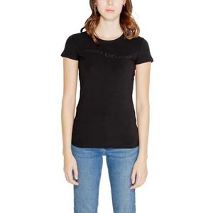 Emporio Armani Slim fit T-shirt met verfraaid golflogo T-shirt voor dames, zwart.