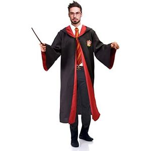 Ciao - Harry Potter Original Gryffindor cape (één maat voor volwassenen) met geborduurd wapen en stropdas, kleur zwart, rood, 11770