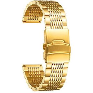 BINLUN Horlogeband van roestvrij staal, metalen mesh, voor dames en heren, in 4 kleuren (zwart/goud/roségoud/zilver), metalen horlogeband 18 mm 20 mm 22 mm 24 mm