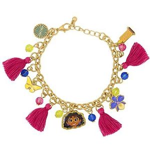 Disney Encanto BH00332YL-65 Bedelarmband met veelkleurige kwastjes, één maat, zink, geen edelsteen, Zink, Geen edelsteen