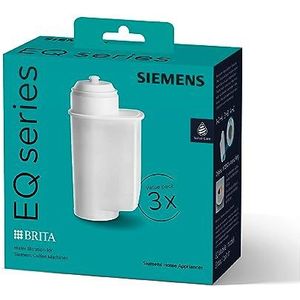 Siemens BRITA Intenza TZ70033 waterfilter (3 stuks) ter vermindering van het kalkgehalte van het water, vermindert de smaak van stoffen voor EQ koffieautomaten en inbouwmachines, wit