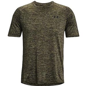 Under Armour Tech 2.0 T-shirt voor heren, ademend, sneldrogend, korte mouwen (Silt Brown Light Heather/Black), XL