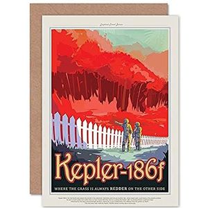 Kepler-186f Reiswenskaart met envelop in NASA-design, motief rode kruiden