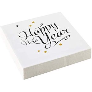 Amscan Happy New Year 9902272 servetten 33 x 33 cm, 20 stuks