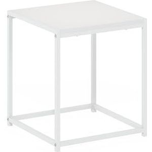 Furinno Camnus Modern Living bijzettafel met 1 verdieping, bewerkt hout, effen wit/wit, 40 x 40 x 45,29 cm