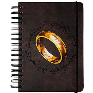 Grupo Erik Bullet Journal The Lord of the Ring, A5, hardcover en elastieksluiting, 180 pagina's, hoogwaardig ivoorkleurig papier, ideaal als kalender 2020 2021