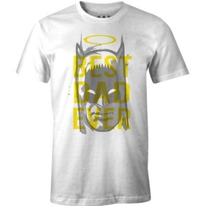 Batman T-shirt, heren, wit, M, Wit.