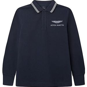 Hackett London AMR Tipped Ls Poloshirt voor jongens, Navy Blauw
