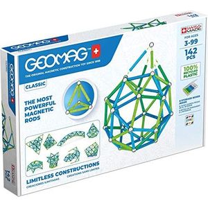 Geomag Magnetische bouwspellen voor kinderen, educatief speelgoed voor jongens en meisjes, 100% gerecycled, collectie Green Classic, 142 delen