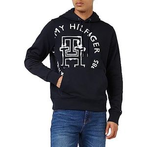 Tommy Hilfiger Monogram Ink Roundel Hoody Sweatshirt met capuchon voor heren, Desert Sky