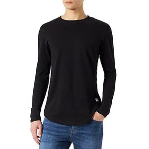 JACK & JONES T-shirt effen ronde hals, zwart/pasvorm: casual, L, zwart/pasvorm: casual.