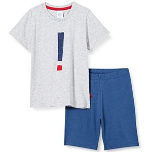 Sanetta Grijs, korte pyjama voor jongens, lichtgrijs gemêleerd, 140, lichtgrijs melange