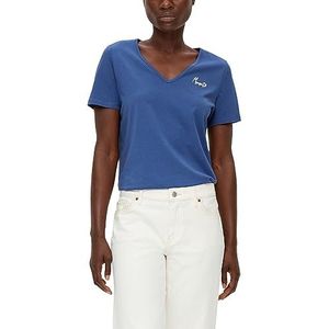 s.Oliver Dames T-shirt met korte mouwen - Blauw - Maat 46, blauw, 48, Blauw