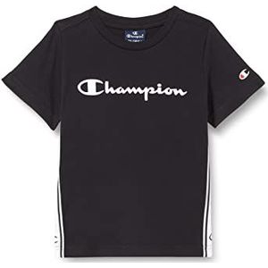 Champion Legacy American Side Tape S/S T-shirt voor kinderen en jongens, zwart, 3-4 jaar, zwart.
