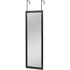 MIRUO Wandspiegel om op te hangen aan de deur, piepschuim, voor badkamer, slaapkamer, woonkamer, slaapzaal en meer (zwart, 109,2 x 45,7 cm)
