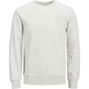 JACK & JONES Jjone Color Summer Sweatshirt Crew Neck Jjone Color Summer Sweatshirt met ronde hals voor heren (1 stuk), Wit-grijs, M