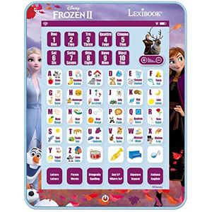 Lexibook Touchscreen en geluidseffecten Frozen, tweetalige tablet voor het leren van letters, cijfers, woordenschat en muziek, talen Italiaans/Engels, blauw