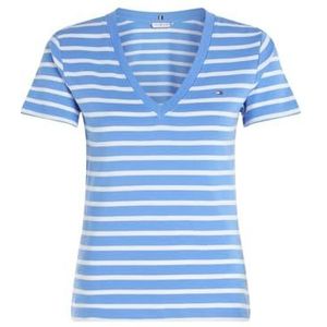 Tommy Hilfiger Dames gebreide tops S/S blauw (Breton Stp/Blue Spell/Ecru), XS, Veelkleurig (Breton Stp/Blue Spell/Ecru)