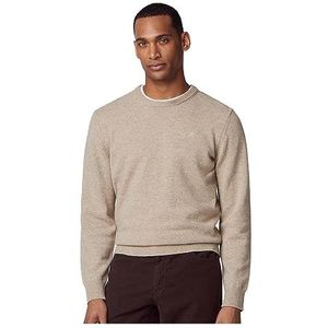 Hackett London Heren trui met ronde hals van lamswol, Bruin (Beige)