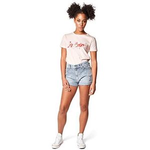 Lee Cooper High Rise Jeans Shorts voor dames, Light Moon Washed