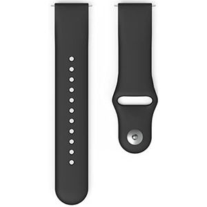 Hama Fitbit Versa 22 mm horlogeband (verstelbare reservearmband voor Fitbit Versa 2, Versa Lite, siliconen reservearmband, roestvrijstalen knop) zwart