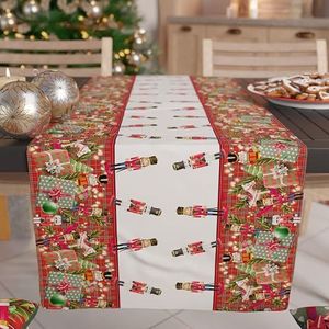 PETTI Artigiani italiani - Kersttafelloper, kersttafelloper, keukenloper, 140 x 40 cm, elegante kerstloper, Soldatini, 100% Made in Itay