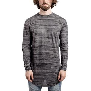 Blackskies Shirt met lange mouwen rond | lange oversized fashion basic lange mouwen heren in verschillende kleuren, Zwart gemengd