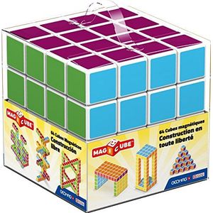 Geomag MagiCube 129 Free Building 64 - Magnetische constructies en educatieve spellen, 64 magnetische kubussen