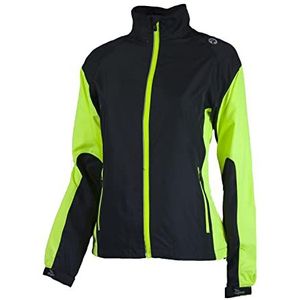 Rogelli ELVI hardloopjack voor dames, zwart/neongeel