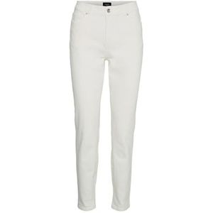 Vero Moda Vmbrenda HR Straight enkeljeans kleur dames, wit glanzend - Details: normale zoom, 29W / 32L, Wit glanzend details: normale zoom