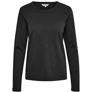 Part Two Part Two Damesshirt met lange mouwen en ronde hals, regular fit, heuplengte, T-shirt voor dames, zwart.