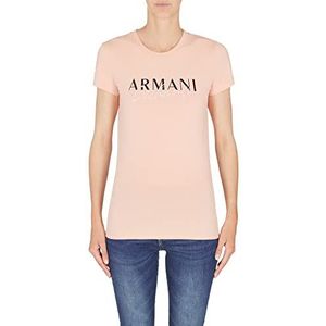 Armani Exchange Duurzaam, slim fit, Bold logo en Italics bedrukt T-shirt voor dames, Bloemen