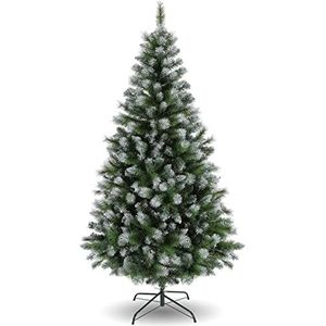 Kunstkerstboom met vouwzagen, feestboom met metalen standaard, 1000 takpunten, eenvoudige montage, kerstdecoratie voor kantoor, woonkamer en keuken