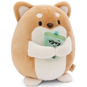NICI Hiro Pluche hond, 16 cm, met Bubble Tea in geschenkdoos 11 x 12 x 6,5 cm, bruin, pluche knuffeldier om te knuffelen, om te spelen, voor kinderen en volwassenen, een geweldig cadeau-idee - 61152