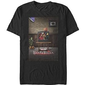 Marvel Wandavision WV Poster 90s Organic à manches courtes T-shirt unisexe, Noir, XL